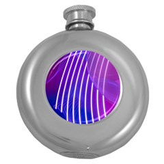 Rays Light Chevron Blue Purple Line Light Round Hip Flask (5 Oz) by Mariart