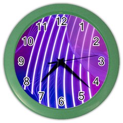 Rays Light Chevron Blue Purple Line Light Color Wall Clocks by Mariart