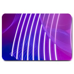 Rays Light Chevron Blue Purple Line Light Large Doormat  by Mariart