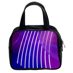 Rays Light Chevron Blue Purple Line Light Classic Handbags (2 Sides) by Mariart