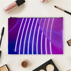 Rays Light Chevron Blue Purple Line Light Cosmetic Bag (large)  by Mariart