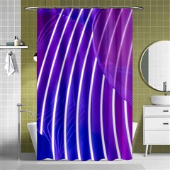 Rays Light Chevron Blue Purple Line Light Shower Curtain 48  X 72  (small)  by Mariart