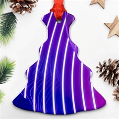 Rays Light Chevron Blue Purple Line Light Christmas Tree Ornament (two Sides)