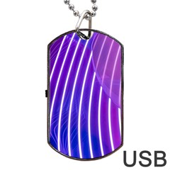 Rays Light Chevron Blue Purple Line Light Dog Tag Usb Flash (two Sides) by Mariart