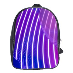 Rays Light Chevron Blue Purple Line Light School Bags (xl)  by Mariart