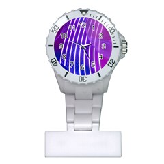 Rays Light Chevron Blue Purple Line Light Plastic Nurses Watch by Mariart