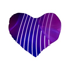 Rays Light Chevron Blue Purple Line Light Standard 16  Premium Flano Heart Shape Cushions by Mariart