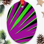 Rays Light Chevron Purple Green Black Ornament (Oval) Front