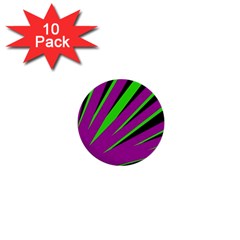 Rays Light Chevron Purple Green Black 1  Mini Buttons (10 Pack)  by Mariart