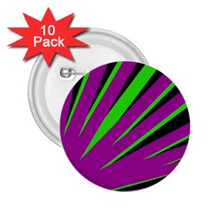 Rays Light Chevron Purple Green Black 2 25  Buttons (10 Pack) 