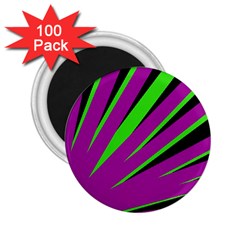 Rays Light Chevron Purple Green Black 2 25  Magnets (100 Pack) 