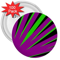 Rays Light Chevron Purple Green Black 3  Buttons (100 Pack)  by Mariart