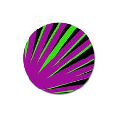 Rays Light Chevron Purple Green Black Magnet 3  (round) by Mariart