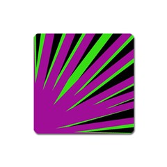 Rays Light Chevron Purple Green Black Square Magnet by Mariart