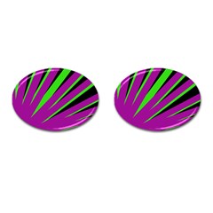 Rays Light Chevron Purple Green Black Cufflinks (oval) by Mariart