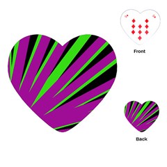 Rays Light Chevron Purple Green Black Playing Cards (heart) 