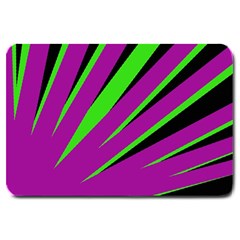 Rays Light Chevron Purple Green Black Large Doormat  by Mariart