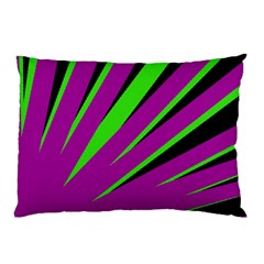 Rays Light Chevron Purple Green Black Pillow Case by Mariart