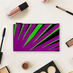 Rays Light Chevron Purple Green Black Cosmetic Bag (small)  by Mariart