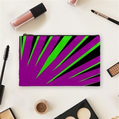 Rays Light Chevron Purple Green Black Cosmetic Bag (medium)  by Mariart