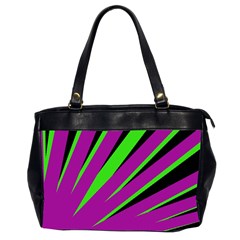 Rays Light Chevron Purple Green Black Office Handbags (2 Sides)  by Mariart