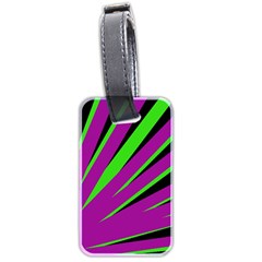 Rays Light Chevron Purple Green Black Luggage Tags (two Sides) by Mariart