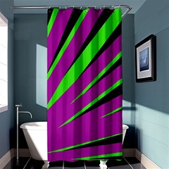 Rays Light Chevron Purple Green Black Shower Curtain 36  X 72  (stall)  by Mariart