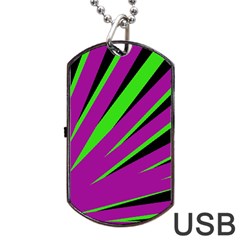 Rays Light Chevron Purple Green Black Dog Tag Usb Flash (one Side) by Mariart