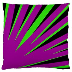 Rays Light Chevron Purple Green Black Large Cushion Case (two Sides)