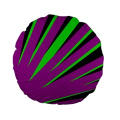 Rays Light Chevron Purple Green Black Standard 15  Premium Round Cushions by Mariart