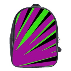 Rays Light Chevron Purple Green Black School Bags (xl) 