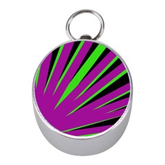 Rays Light Chevron Purple Green Black Mini Silver Compasses