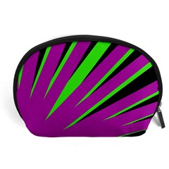 Rays Light Chevron Purple Green Black Accessory Pouches (large)  by Mariart