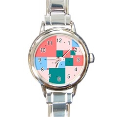 Simple Perfect Squares Squares Order Round Italian Charm Watch