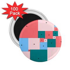 Simple Perfect Squares Squares Order 2 25  Magnets (100 Pack) 