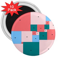 Simple Perfect Squares Squares Order 3  Magnets (10 Pack) 