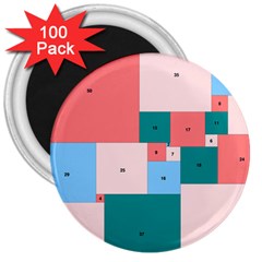 Simple Perfect Squares Squares Order 3  Magnets (100 Pack)