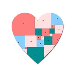 Simple Perfect Squares Squares Order Heart Magnet