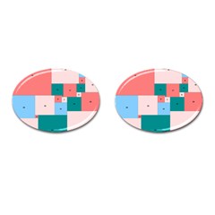 Simple Perfect Squares Squares Order Cufflinks (oval) by Mariart