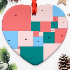 Simple Perfect Squares Squares Order Heart Ornament (two Sides) by Mariart