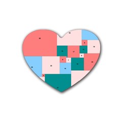 Simple Perfect Squares Squares Order Rubber Coaster (heart)  by Mariart