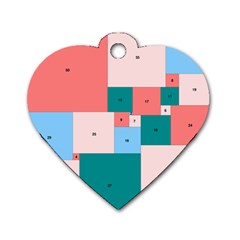 Simple Perfect Squares Squares Order Dog Tag Heart (one Side) by Mariart