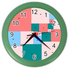 Simple Perfect Squares Squares Order Color Wall Clocks by Mariart