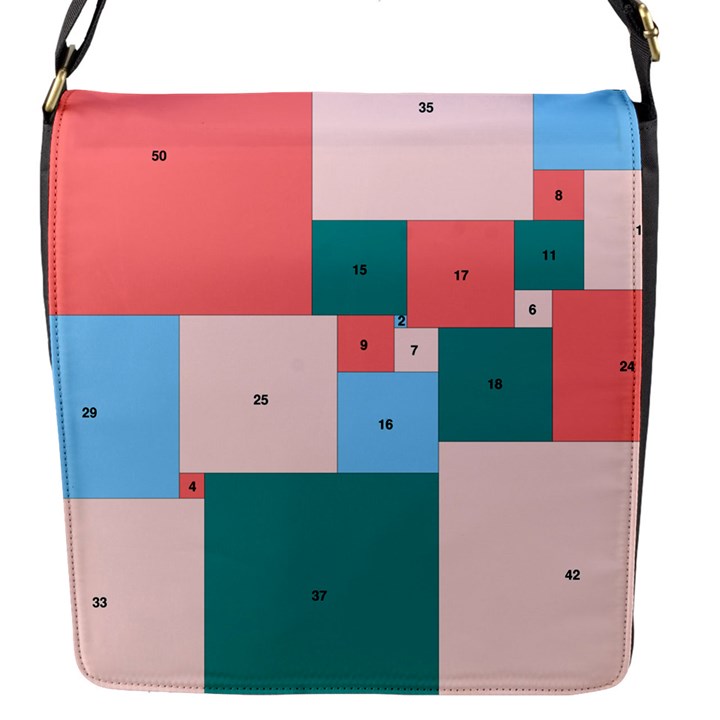 Simple Perfect Squares Squares Order Flap Messenger Bag (S)