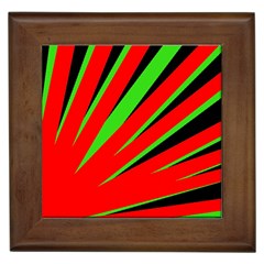 Rays Light Chevron Red Green Black Framed Tiles by Mariart