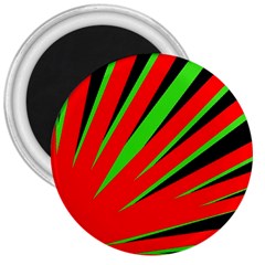 Rays Light Chevron Red Green Black 3  Magnets by Mariart