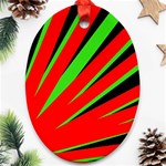 Rays Light Chevron Red Green Black Ornament (Oval) Front