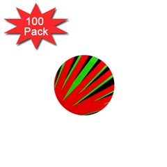 Rays Light Chevron Red Green Black 1  Mini Magnets (100 Pack)  by Mariart