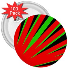 Rays Light Chevron Red Green Black 3  Buttons (100 Pack)  by Mariart