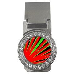 Rays Light Chevron Red Green Black Money Clips (cz)  by Mariart